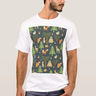 Camiseta Vintage Forest Animal, Padrão Infantil.