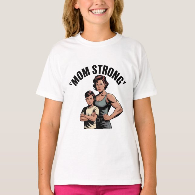Camiseta vintage forte da mãe (Frente)