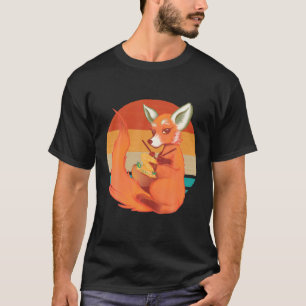 Camiseta Vintage Fox tricotando Um Scarf Do Arco Tailandês 
