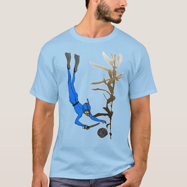 Camiseta Vintage Freediving Abalone Diver com Kelp (Frente)