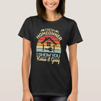 Camiseta vintage fresh homeowner couple retro proud new hom