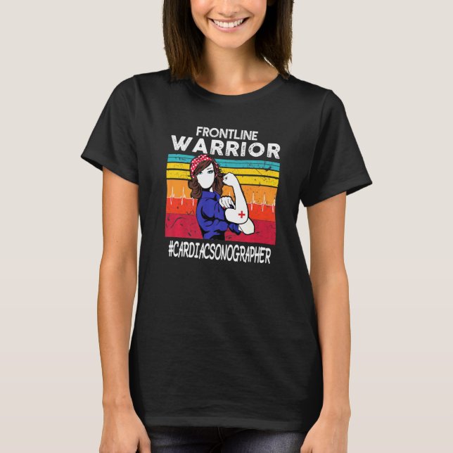 Camiseta Vintage Frontline Warrior Cardiac Sonographer Xmas (Frente)