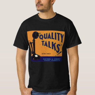 Camiseta Vintage Fruta Crate Label Art, Antigo Telefone Mov