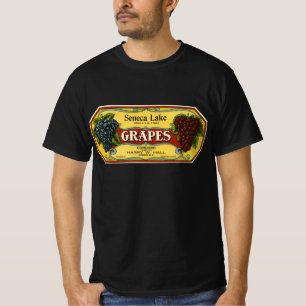 Camiseta Vintage Fruta Crate Label Art, Seneca Lake Graphic