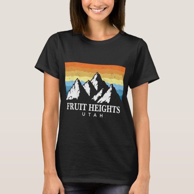 Camiseta Vintage Fruta Heights, Utah Mountain Hiking Souven (Frente)
