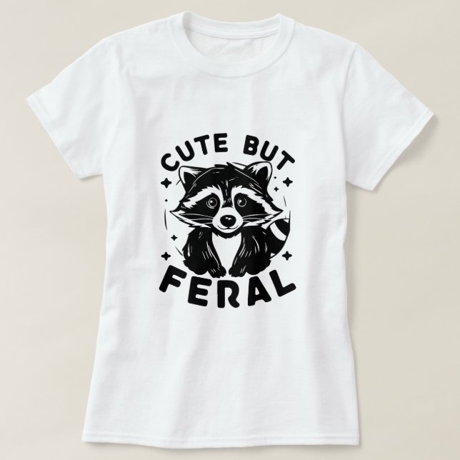 Camiseta Vintage Funny Sarcastic Raccoon (Frente do Design)