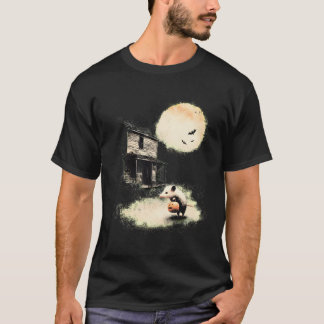 Camiseta Vintage Gambá Halloween Assustador Lua