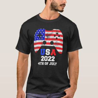 Camiseta Vintage Gaming Usa 2022 4 De Julho Video Game Boy