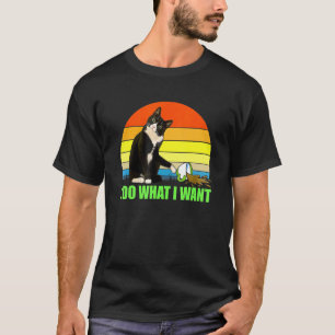 Camiseta Vintage Gato Bonito Eu Faço O Que Eu Quero.