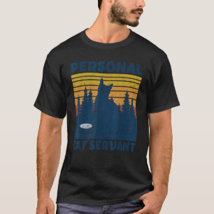Camiseta Vintage Gato Preto para Servidores de Gato Pessoal