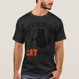 Camiseta Vintage Gato Preto para Servidores de Gato Pessoal