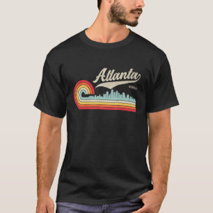 Camiseta Vintage Georgia Atlanta City Retro Sunset Skyline
