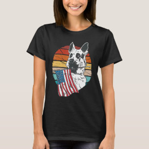 Camiseta Vintage german shepherd cão com bandeira americana