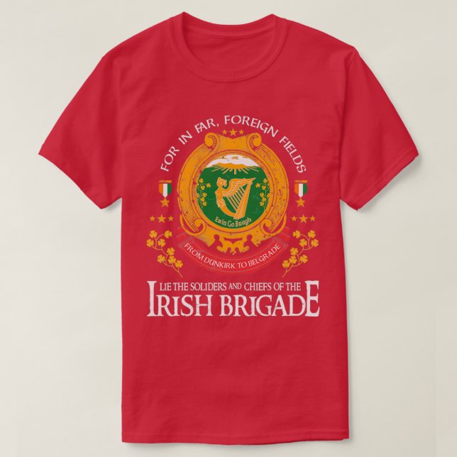 Camiseta Vintage Gettysburg Pennsylvania Irish Brigade Flag (Frente do Design)