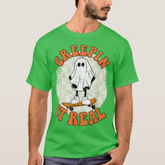 Camiseta Vintage Ghost Fall Season Retro Halloween Creme
