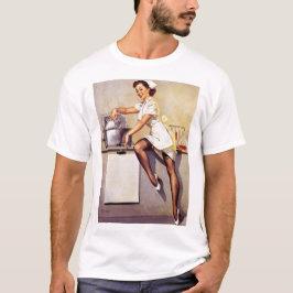 Camiseta Vintage Gil Elvgren Retro Enfermeira Pin Up Girl