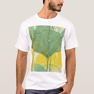 Camiseta Vintage Ginkgo Biloba: Folhas Tropicais