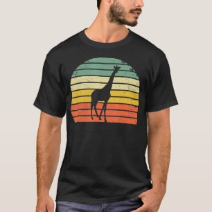 Camiseta Vintage Giraffe Retro Color Sunset Silhout