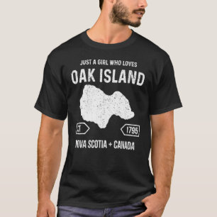 Camiseta Vintage Girl ama Oak Island Treasure Hunter Map