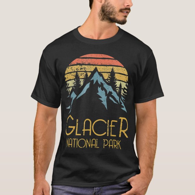 Camiseta Vintage Glacier National Park Montana Retro (Frente)