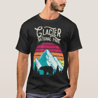 Camiseta Vintage Glacier National Park Mountain Bear Retro