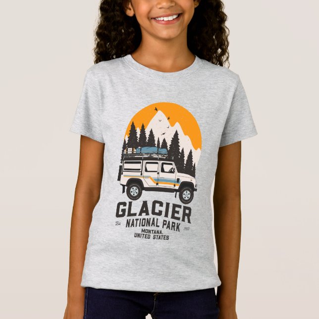 Camiseta Vintage Glacier National Park Road Trip Montana (Frente)