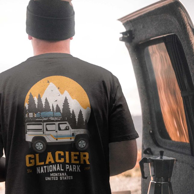 Camiseta Vintage Glacier National Park Road Trip Montana (Criador carregado)