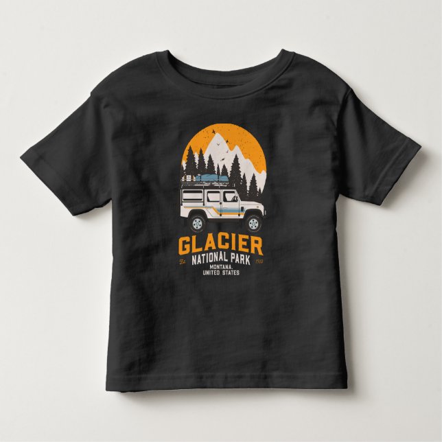 Camiseta Vintage Glacier National Park Road Trip Montana (Frente)