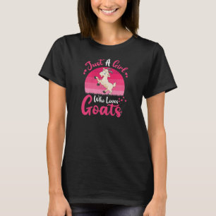 Camiseta Vintage Goat Animal Apenas Uma Menina Que Ama Capr
