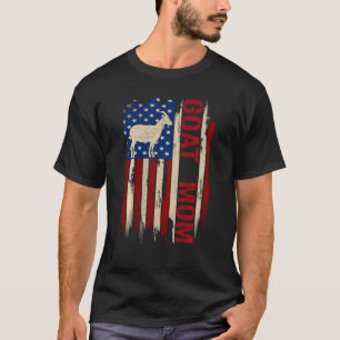 Camiseta Vintage Goat Mãe Americana Bandeira Faringagricult