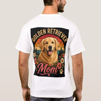 Camiseta Vintage Golden Retriever Mom Floral Sunset Dog Lov