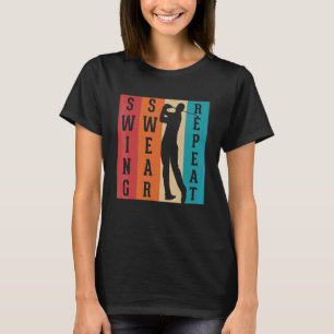 Camiseta Vintage Golf Swear Swing Drink Repete Golfe