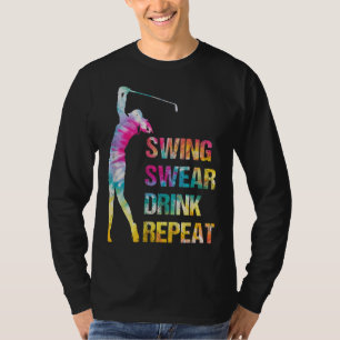 Camiseta Vintage Golf Swing Swear Drink Repete Golfe