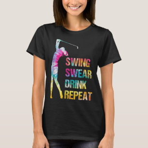 Camiseta Vintage Golf Swing Swear Drink Repete Golfe