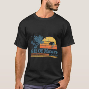 Camiseta Vintage Golfo Do México Est 1550 Retro Beach Sunse