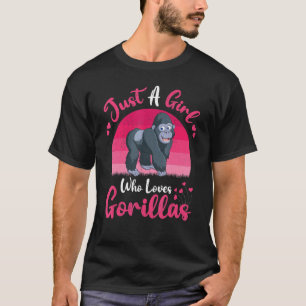 Camiseta Vintage Gorilla Animal Apenas Uma Menina Que Ama G