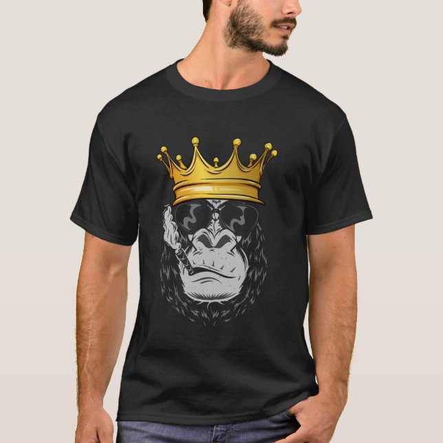 Camiseta Vintage Gorilla King Smoking Cigar Classic (Frente)