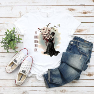 Camiseta Vintage, Gótico vitoriana com Cherry Blossoms