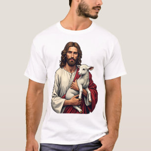 Camiseta Vintage Gravura Bom Pastor Jesus 2