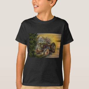Camiseta Vintage Green Trator Rustic Old Barn