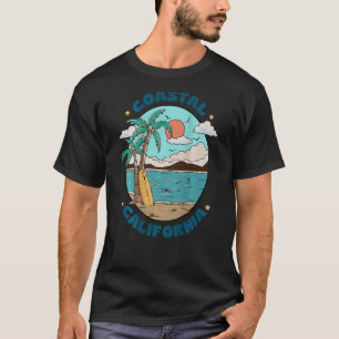 Camiseta Vintage Groovy Coastal Cali Beach Férias Summer