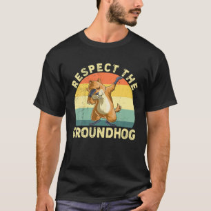 Camiseta Vintage Groundhog Day Respeita O Groundhog Matchi