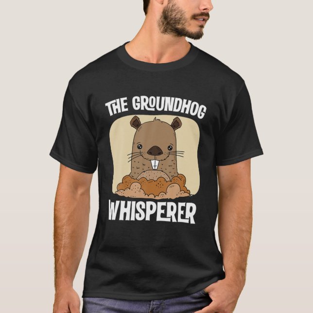 Camiseta Vintage Groundhog Whisperer Silhouette Ground Hog (Frente)