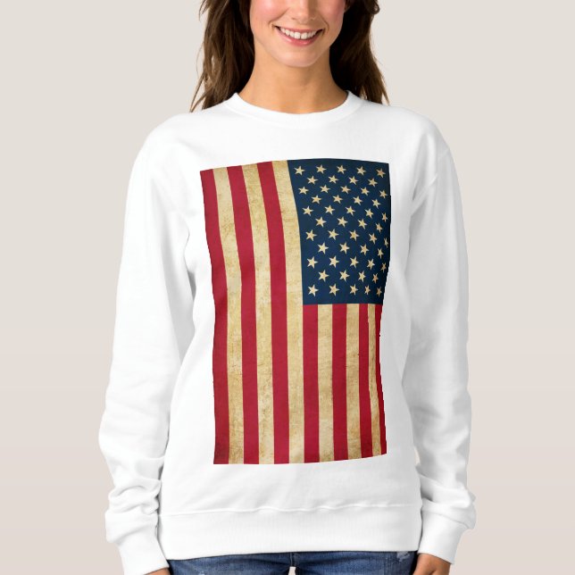 Camiseta Vintage Grunge American Flag (Frente)