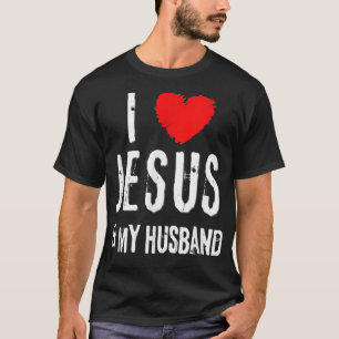 Camiseta Vintage Grunge Eu Amo JESUS E MEU MARIDO, Cristo