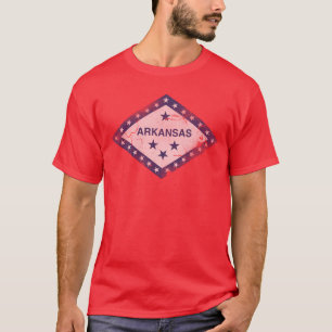 Camiseta Vintage Grunge Flag do Arkansas