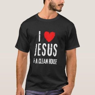 Camiseta Vintage Grunge I Love Jesus & A Clean House Cristo