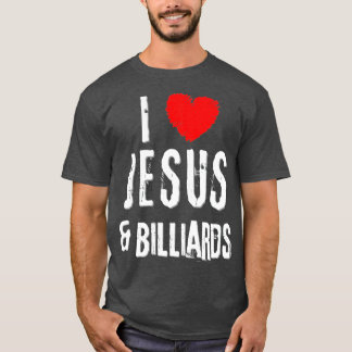 Camiseta Vintage Grunge I Love JESUS & BILLIARDS, Christian