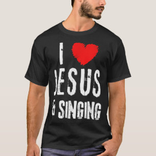 Camiseta Vintage Grunge I Love JESUS E SINGING, Christian