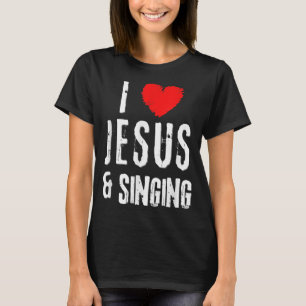Camiseta Vintage Grunge I Love JESUS E SINGING, Christian